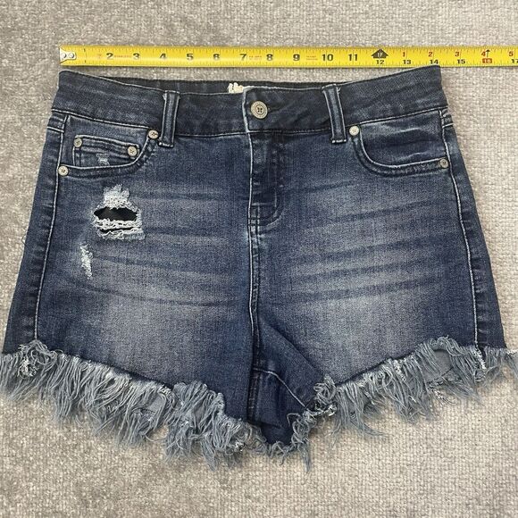 Altar'd State Shorts Womens 26/3 Blue Denim Jean Shorts Cut Off Fringe Stretch - Picture 3 of 6